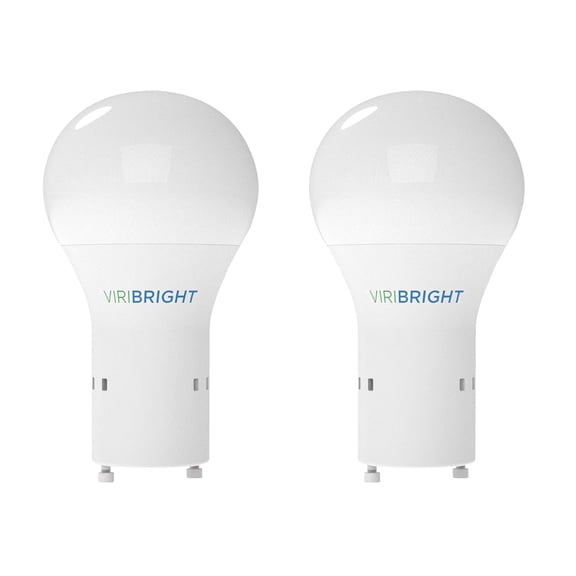 Viribright® A19 LED Bulb, Twist & Lock, GU24, 9W, 800 Lumens, Non-Dimmable, Cool White 4000K (2 Pack)