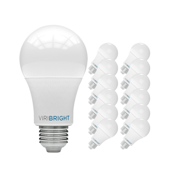 Viribright A19 LED Light Bulbs, 100W, 1500 Lumens, Dimmable, Cool White 4000K (12 Pack)