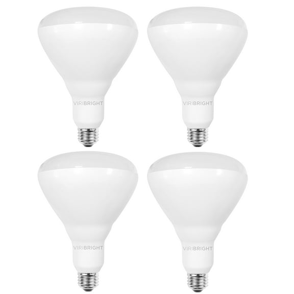 Viribright BR40 LED Bulb, 75W EQ, 1400 Lumens, Dimmable, Cool White 4000K (4 Pack)