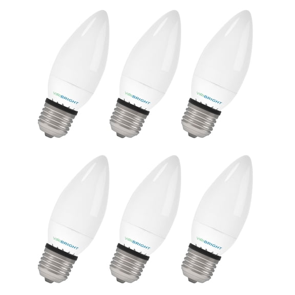 Viribright® B11 LED Candelabra Bulb, 40-Watt EQ, 90+ CRI, Daylight 6500K