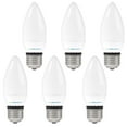 thumbnail image 1 of Viribright Chandelier 25-Watt EQ 3.2-Watt Actual B10 E26 Base LED light Bulb, 4000k Cool White (6-Pack), 1 of 4