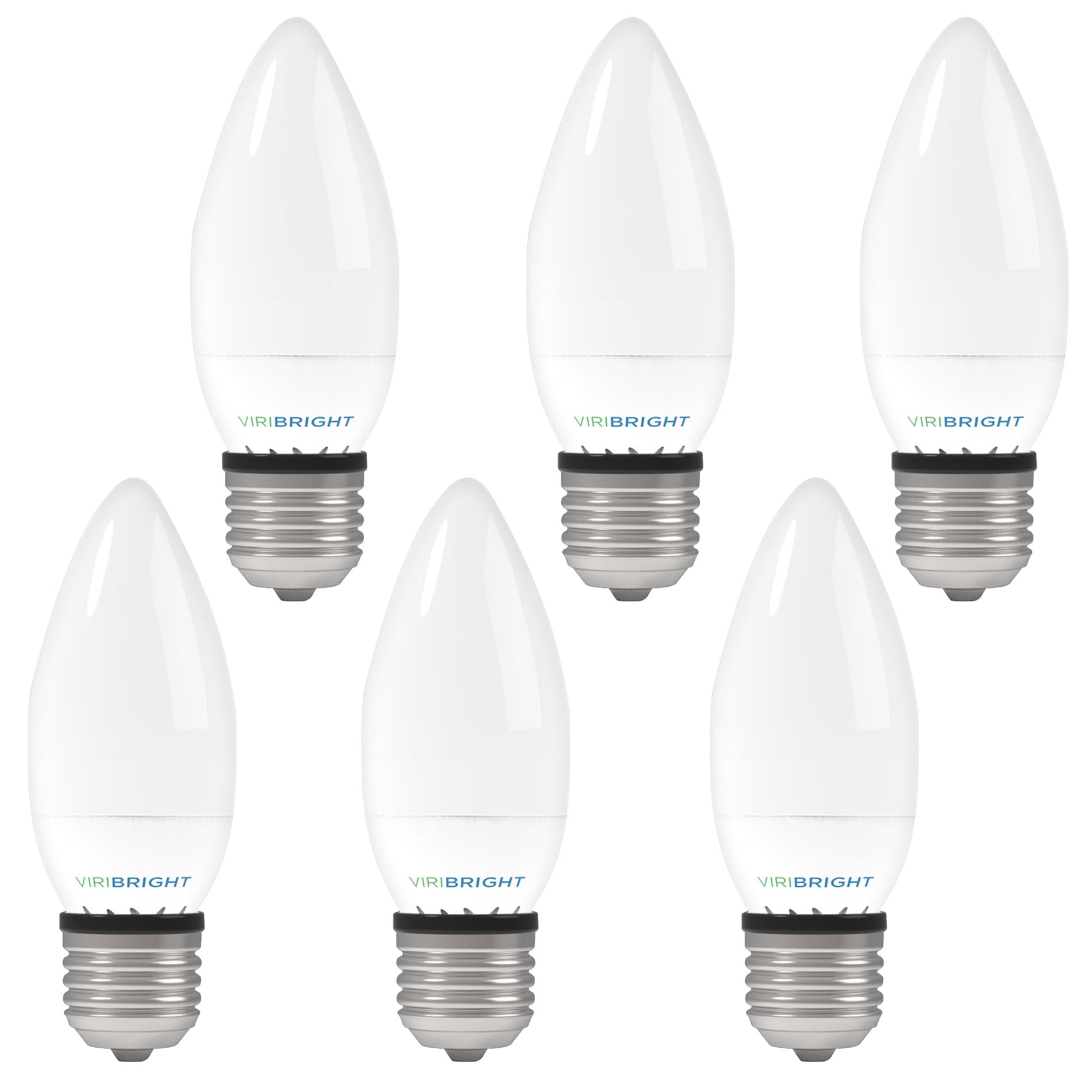 Viribright LED 25-Watt EQ B11 E26 Chandelier Frosted Light Bulb