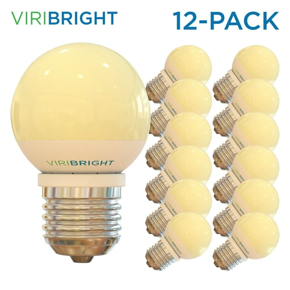 Viribright G15 Globe LED Light Bulb (12 pack) 25 Watt Replacement, E26 ...