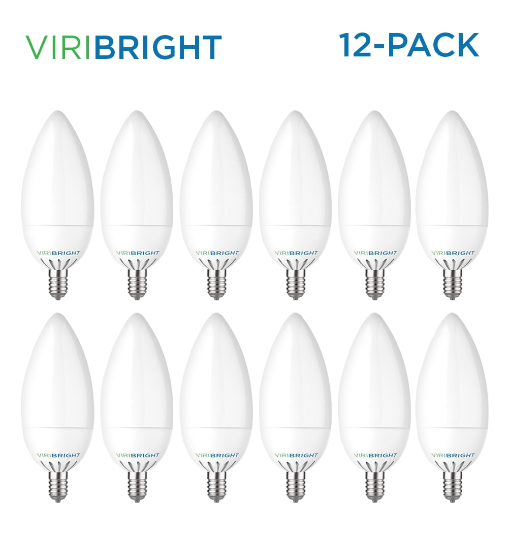 Viribright LED Candelabra Bulb 40W Equivalent, Cool White 4000K, E12