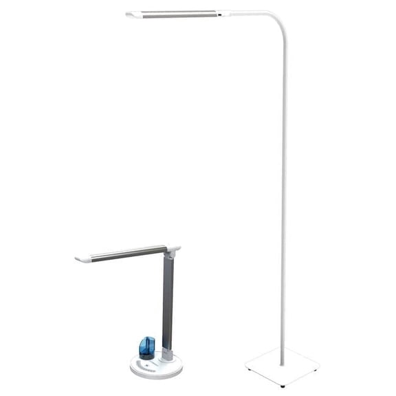 Viribright® LED Desk Lamp and Floor Lamp Bundle, White