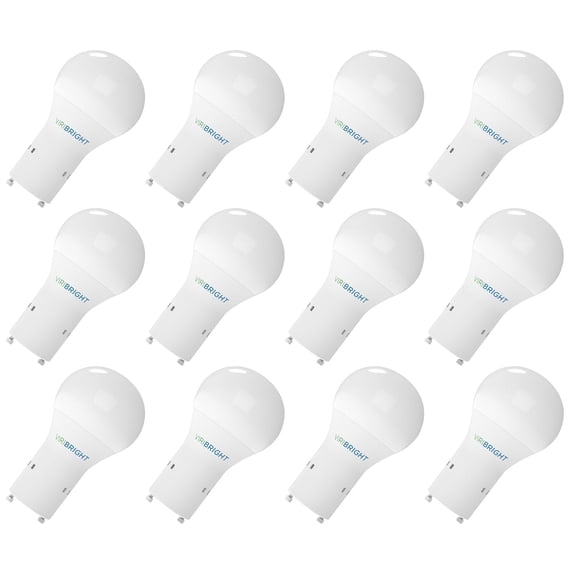 Viribright A19 LED Bulb, GU24, 9W, 800 Lumens, Non-Dimmable, 2700K Warm White, (12 Pack)