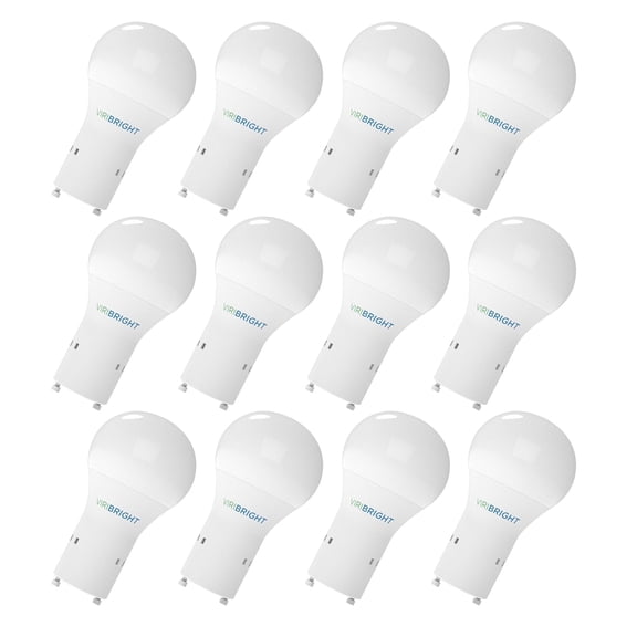 Viribright A19 LED Bulb, GU24, 9W, 800 Lumens, Non-Dimmable, 6500K Daylight, (12 Pack)