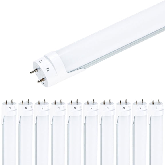 Viribright® T8 LED Tube, G13, 4Ft, Frosted, Ballast Bypass, Type B, Cool White 4000K (10 Pack)