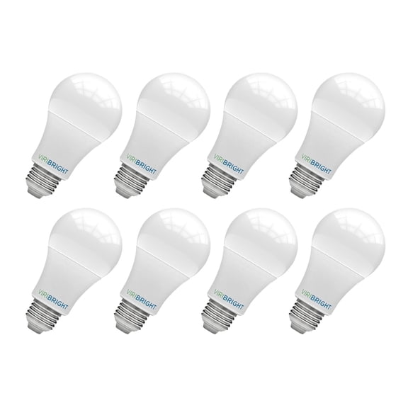 Viribright A19 LED BULB, 9W, 800 Lumens, Non-Dimmable, Cool White 4000K (8 Pack)