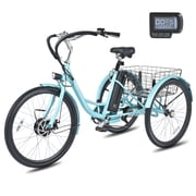 Viribus 24 Electric Tricycle for Adults with 7 Speeds 36V 13Ah Battery 350W Motor UL 2271 Green