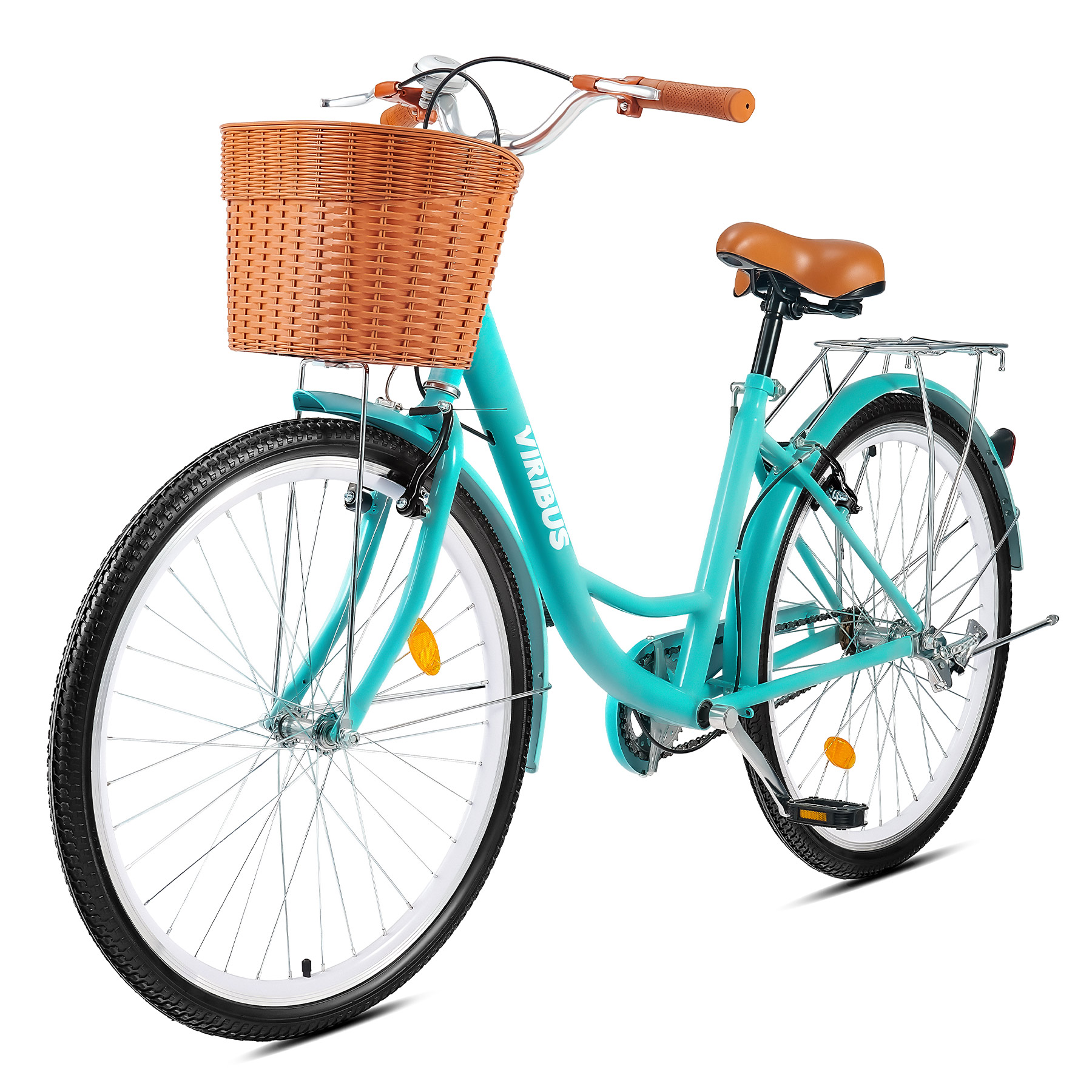 Nantucket Bicycle Basket Co. Cruiser Adult DShape Basket, Turquoise