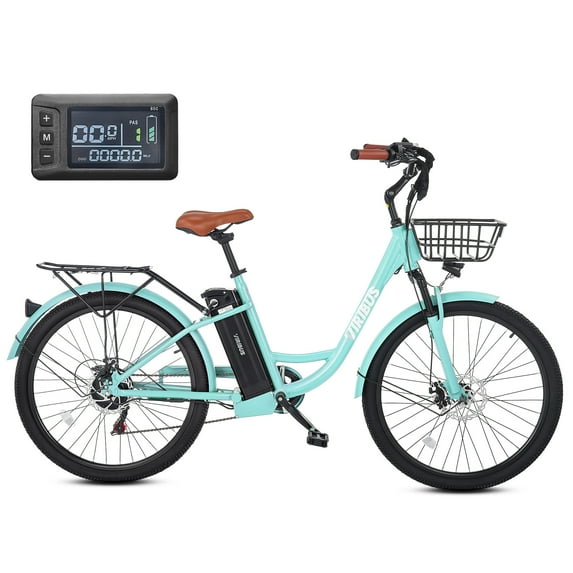 Viribus 26" 500W Electric Bike Front Suspension for Men Women Seniors with 48V 13Ah Battery, Blue
