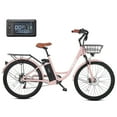 thumbnail image 1 of Viribus 26" 500W Electric Bike Front Suspension for Men Women Seniors with 48V 13Ah Battery, Pink, 1 of 11