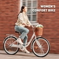 Viribus Comfort Cruiser Bike 26 Inch for Women & Men, White, Step
