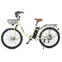 Viribus Electric Bike for Adults 26" 500W eBike with Pedal Assist 48V Battery, White