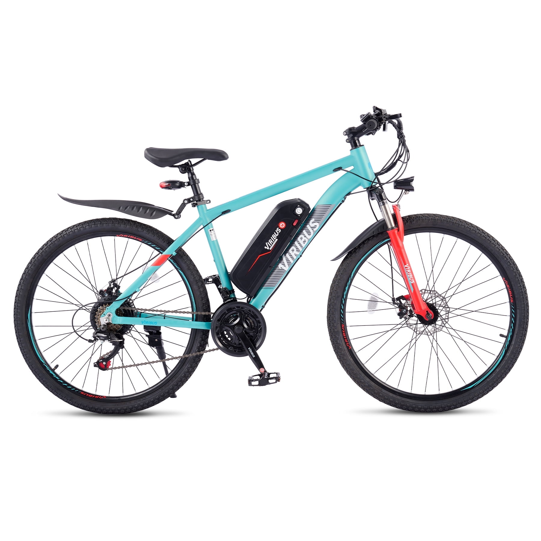 Viribus Electric Bike for Adults 26" Commuter Mountain Bike Disc Brakes 350W Motor 48V 10.4Ah Lithium, Mint