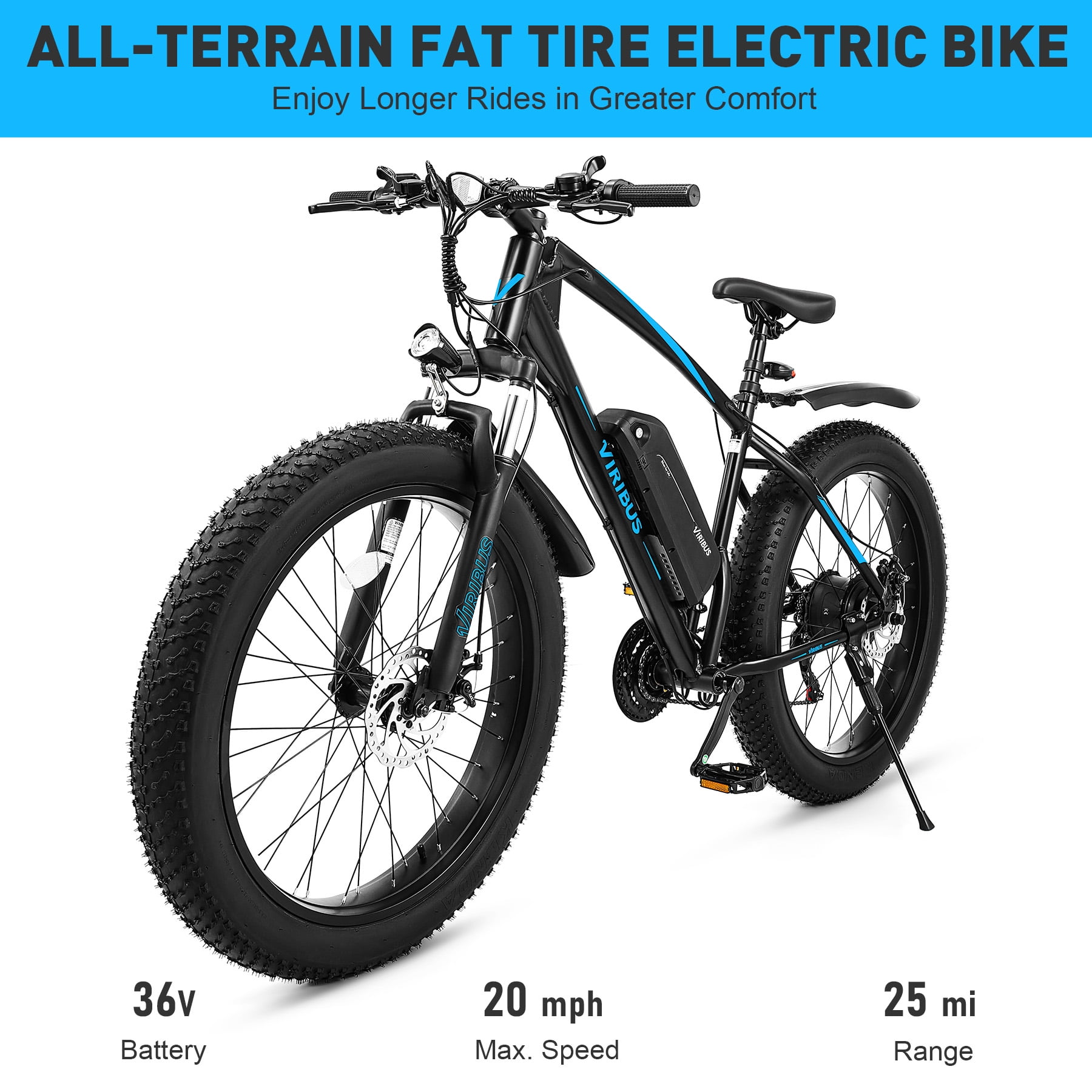 Viribus 500W Fat Tire Electric Mountain eBike with Lebanon Ubuy