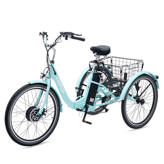 Viribus MC 350 Electric Tricycle for Adults, 24" 7-Speed Folding Electric Tricycle with 350W Motor 36V 13Ah Battery Mint,Certified to UL 2849 by SGS