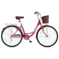 thumbnail image 1 of Viribus Women's Comfort Bike 26 Inch Beach & City Cruiser Bicycle with Basket Rack Pink, 1 of 12