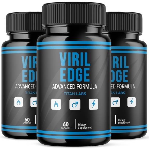 VirilEdge Advanced Formula Natural Supplement Pills for Max Strength 180 Capsules