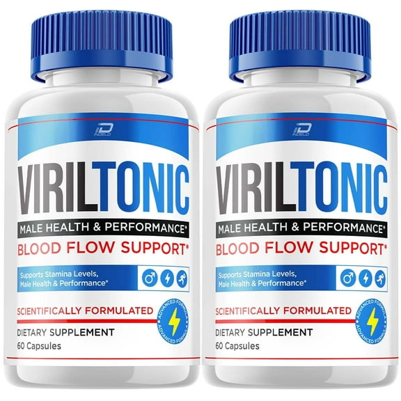 Viriltonic for Men Dietary Supplement, Viril Tonic Male Formula Pills, 2 Pack, 120 Capsules