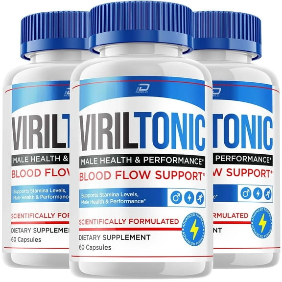 Viriltonic for Men Dietary Supplement, Viril Tonic Male Formula Pills, 3 Pack, 180 Capsules