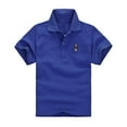 thumbnail image 1 of Virmaxy (2-12Y) Children's Dog Printing Shirt Lapel Short Sleeve T-shirt Kids Baby Summer Casual Pullover Shirt Loose Tops Dark Blue 11 Years, 1 of 3