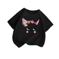 thumbnail image 1 of Virmaxy (2-14y) Kids Boys Girls Cute Cat Printed Shirt Unisex Toddler Round Neck Blouses Tops 2025 Summer Cotton Loose Fit Crewneck Blouses Tops Black-2 10 Years, 1 of 3