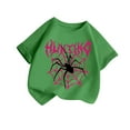 thumbnail image 1 of Virmaxy (2-14y) Kids Boys Girls Spider Printed Shirt Unisex Toddler Round Neck Blouses Tops 2025 Summer Cotton Loose Fit Crewneck Blouses Tops Green-1 2 Years, 1 of 3