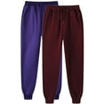 thumbnail image 1 of Virmaxy 2PC Men's and Women's Casual Jogger Sweatpants Oversized Fit Solid Color Lounge Pants for Home and Gym Wine-5 XXXL, 1 of 2
