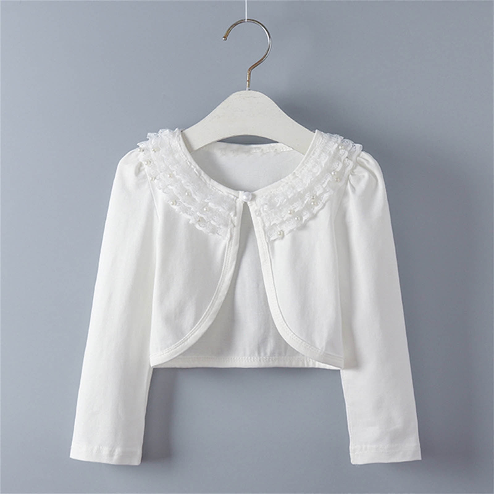 Baby Girl Jacquard Lapel Combo Two Pockets Thickened Long Sleeves Cardigan Coat In Winter