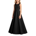 thumbnail image 1 of Virmaxy 3-13 Years Solid Color Satin Sleeveless Floor Length Formal Dress High Waist A Line Gown for Piano Recital Choir Wedding Party, 1 of 7
