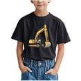 thumbnail image 1 of Virmaxy (3-15 years old) Kids Baby Digger Printed Shirt Boys Girls Casual Round Neck Short Sleeve Tops Summer Half Sleeve T-shirt Black-1 3 Years, 1 of 6