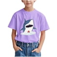 thumbnail image 1 of Virmaxy (3-15 years old) Kids Baby Digger Printed Shirt Boys Girls Casual Round Neck Short Sleeve Tops Summer Half Sleeve T-shirt Purple-7 11 Years, 1 of 6