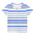 thumbnail image 1 of Virmaxy (3 years -11 years old) Boys New Fashion T-shirt Children's Casual Striped Printed Shirt Round Neck Short Sleeve Tops Summer Loose Casual Trendy Pullover Shirt Blue-1 3 Years, 1 of 3
