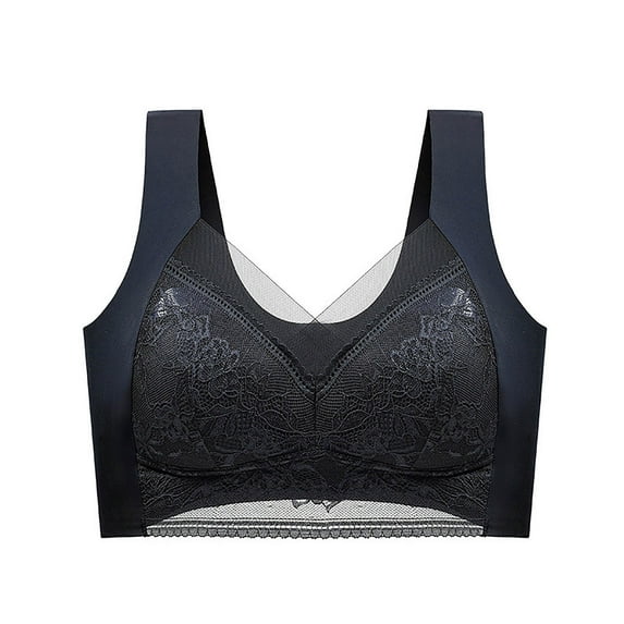 Virmaxy 3PC Criss-cross Lace Sport Bras for Women Seamless Gathering No Underwire Yoga Bras Hollow Out Push Up Everyday Bras 3 Piece Set Black XL