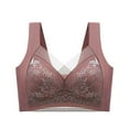 thumbnail image 1 of Virmaxy 3PC Criss-cross Lace Sport Bras for Women Seamless Gathering No Underwire Yoga Bras Hollow Out Push Up Everyday Bras 3 Piece Set Coffee XXL, 1 of 4