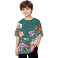 thumbnail image 1 of Virmaxy (5-15 Years) Boys Girls Fashion Casual Shirt Teenagers Solid Color Short Sleeve Round Neck Top Summer Loose Casual Trendy Pullover Shirt Multicolor-24 12 Years, 1 of 8