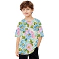 thumbnail image 1 of Virmaxy (5-15 Years) Boys Girls Fashion Casual Shirt Teenagers Solid Color Short Sleeve Round Neck Top Summer Loose Casual Trendy Pullover Shirt Multicolor-10 10 Years, 1 of 7