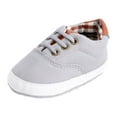 thumbnail image 1 of Virmaxy Babys First Walkers (0-1years) Solid Color Casual Lace Up Soft Bottom Baby Canvas Shoes Baby Shoes Toddler Shoes Gray, 1 of 8