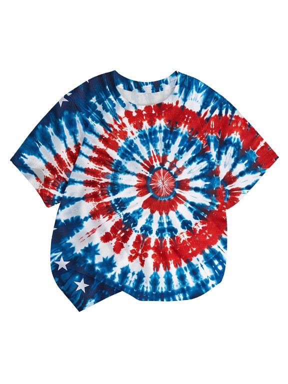 Boys Girls Cute Printed Shirt Children's Casual Short Sleeve Round Neck Top Summer Loose Casual Trendy Pullover Shirt Multicolor-4 4 Years