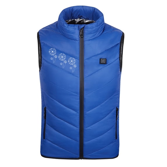Virmaxy Boys and Girls Padded Cotton Heated Vest Dandelion Graphic Zip Up Jacket 2 Area Heated Vest USB Intelligent Constant Temp-Heated Windproof Vest Plus Size Coat For Child Blue 10Y