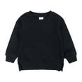 thumbnail image 1 of Virmaxy Boys' and Girls' Sweater Coats Crew Neck Small and Medium Children's Sweater Coats Pullover Solid Colour Padded Top Black 4T, 1 of 4