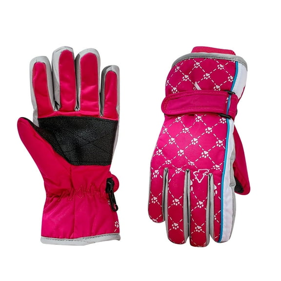 Virmaxy Children 5-9 Years Old Winter Outdoor Ski Gloves Winter Gloves for Age 5-9 Years Old Kids Boys Girls Snow Windproof Mittens Outdoor Sports Skiing