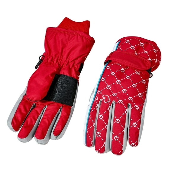 Virmaxy Children 5-9 Years Old Winter Outdoor Ski Gloves Winter Gloves for Age 5-9 Years Old Kids Boys Girls Snow Windproof Mittens Outdoor Sports Skiing