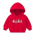 thumbnail image 1 of Virmaxy Christmas Toddler Baby Boys Girls Cute Hoodies Christmas Tree Graphic Hoodies Sweatshirt Long Sleeve Pullover Plush Hoodies with Robbie Cuffs For The Baby Christmas Gifts Red 6T, 1 of 6
