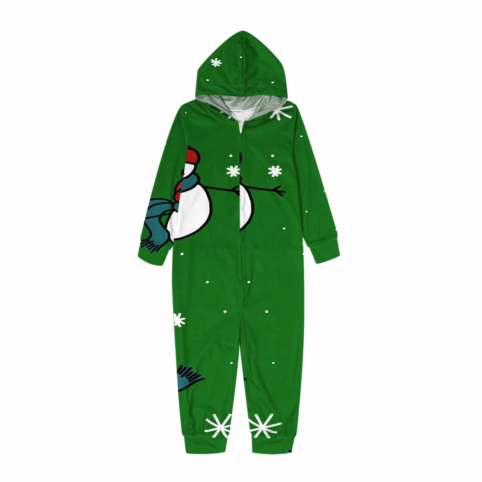 Virmaxy Family Christmas Hooded Jumpsuit Pajamas Outfits Toddler Kids