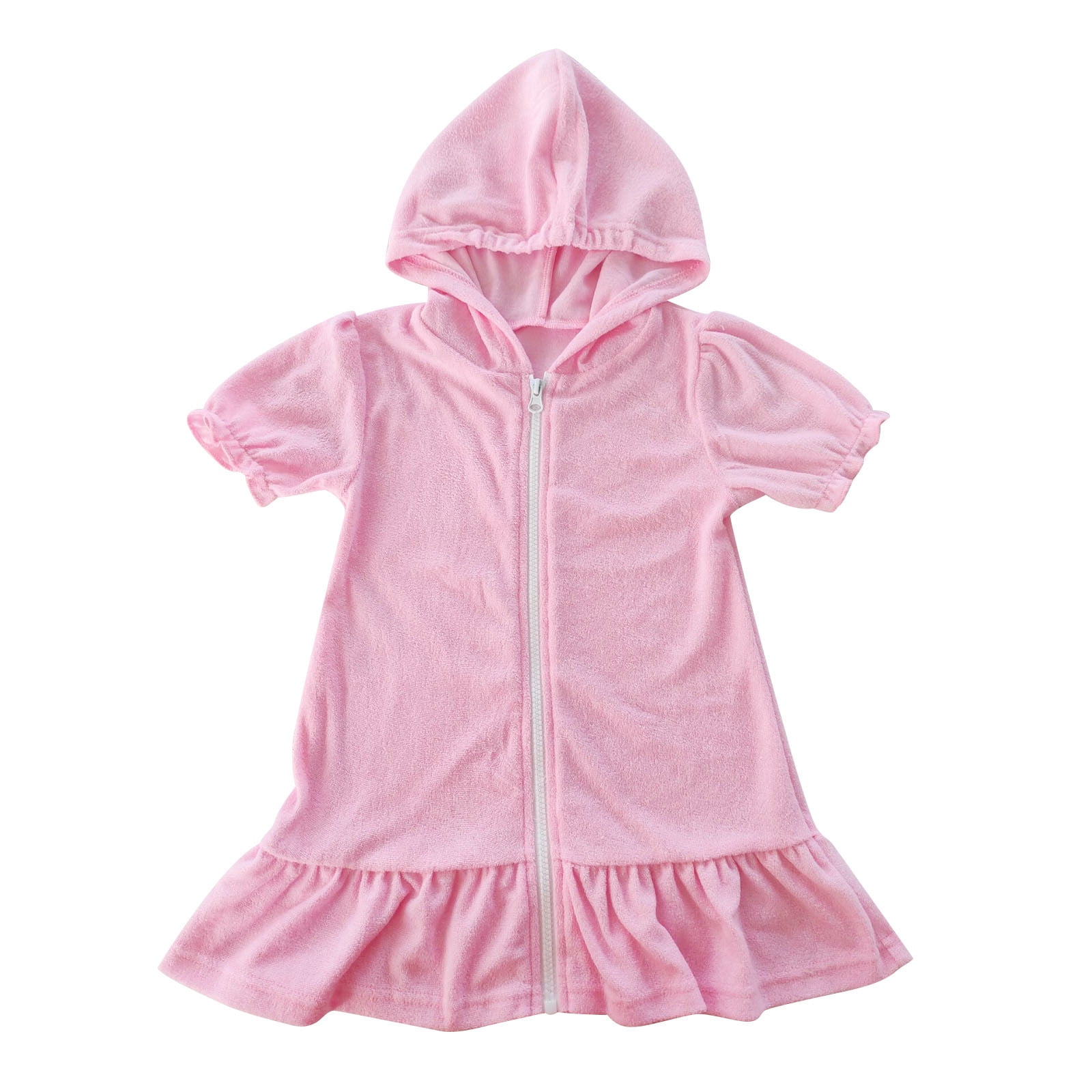 Girls Swim Robe Virmaxy Girls Hooded Swim Coverup, Lightweight Zip-Up Bathing Suit Robe ...
