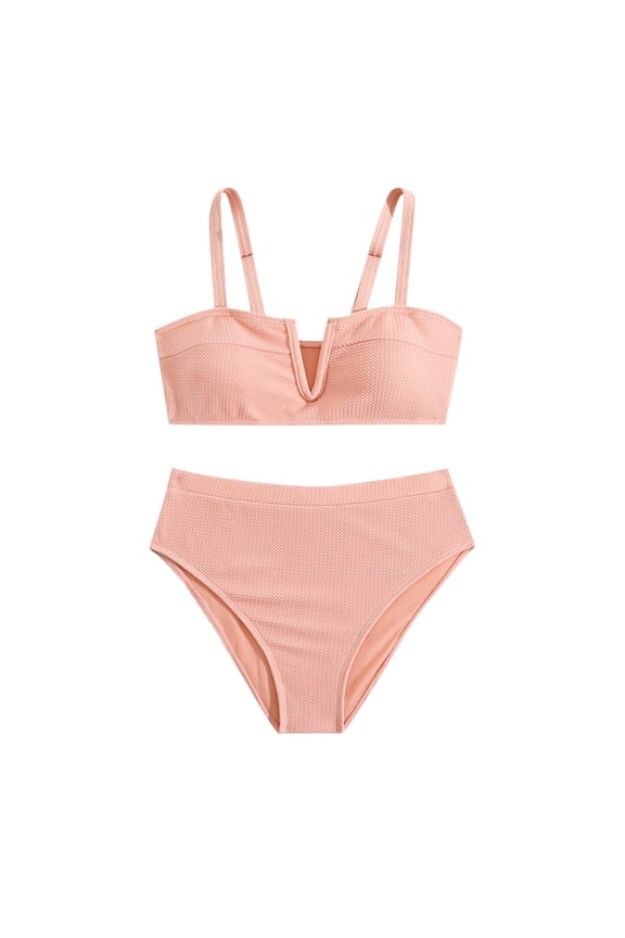 Girls Pink Bikini Set with Padded Top Adjustable Straps Girls Two Piece Swimsuit Comfortable Fit for Fun Beach and Pool Days,for 9-16 Years Pink