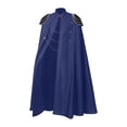 thumbnail image 1 of Virmaxy Halloween Costume Men's Costume Cloak High Stand Collar Gothic Style Cape with Gold Chains for Halloween Cosplay Party Dress Up Navy, 1 of 5